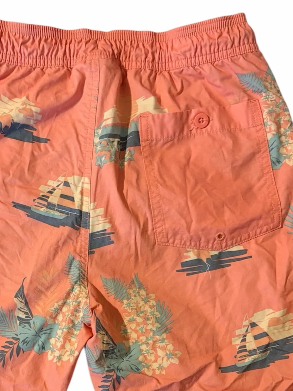 Goodfellow & Co Men's Coral Tropical Print Swim Trunks Size Small